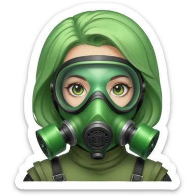 glitter green viper valorant female gas mask sticker
