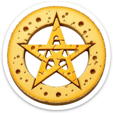 cheese witchcraft occult pentagram sticker