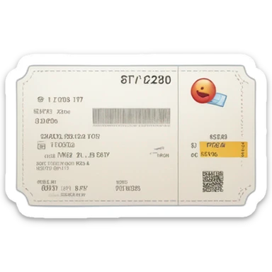 airline ticket sticker