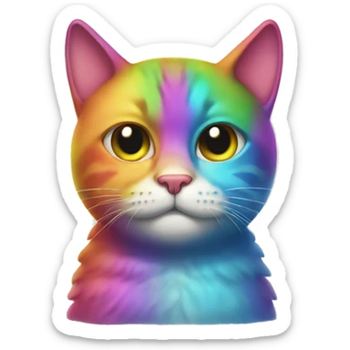 grossed out rainbow cat sticker