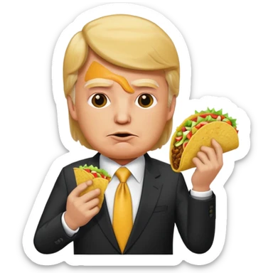 trump eating taco sticker