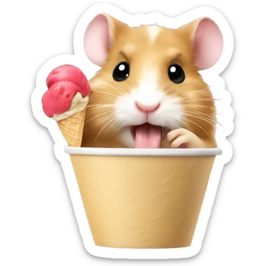 Hamster eating icecream sticker
