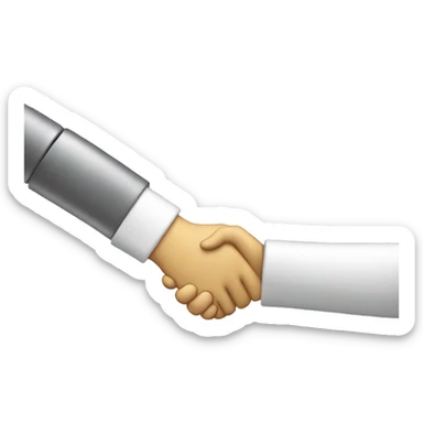 handshake emoji with 1 human and 1 robot hand sticker