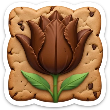 brown emojis of cookie, tulip, leaf, chocolate separately  sticker