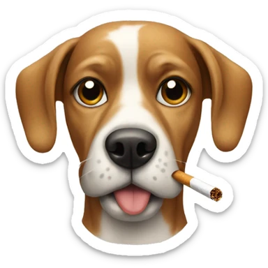 dog wit cigarette sticker