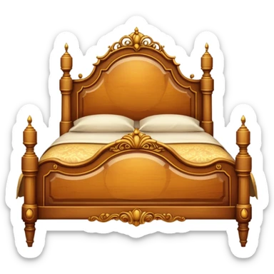 vintage antique old wooden warm-colored aesthetic bed sticker