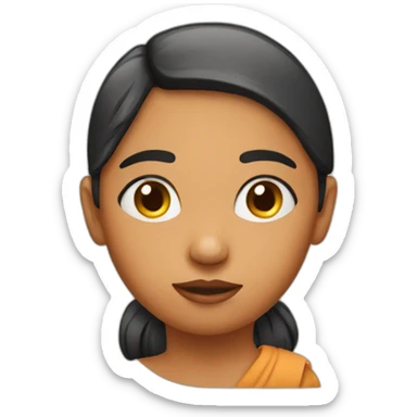 Boycut indian girl with hungry written on head sticker