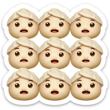dumplings with facial expressions sticker