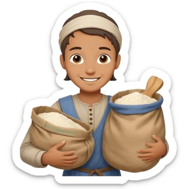 miller with flour sack in Medieval Villagers sticker
