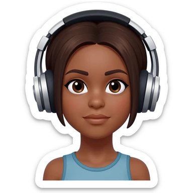 Gonemili Grace porte un  écouteur casque sur la tête sticker