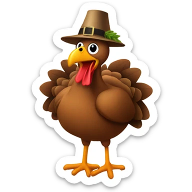Turkey wearing a cork hat  sticker