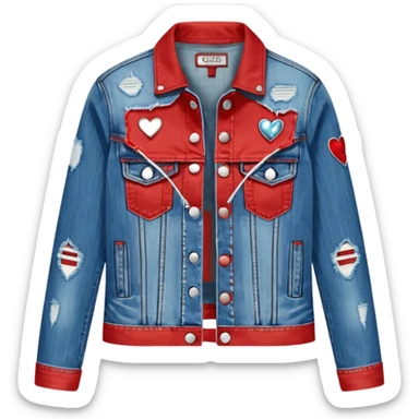 Guess brand Cropped denim jacket for women, isolated  sticker
