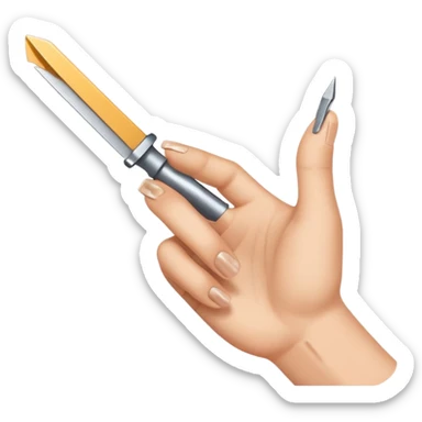 Razor blade lodged under a fingernail. sticker