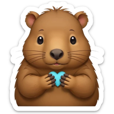 capybara with shy hands sticker sticker