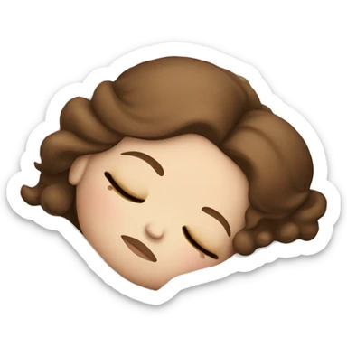 White girl with brown hair sleeping on Christmas  sticker