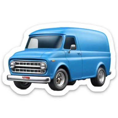 Side shot, Hot wheels, Hot rod, large panel van truck,1964 with exposed chrome exhaust pipes, blue, large wheels in back sticker