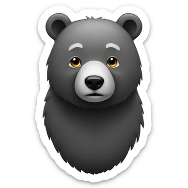 black and grey bear full body sticker
