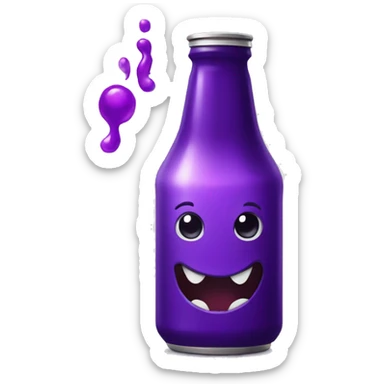 Une canette de monster noire et violette sticker