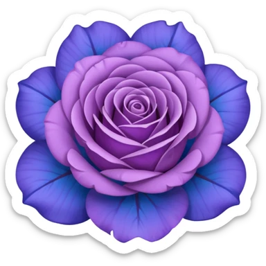 rose shape flower, no stem, now make it a blue purple color. dont use two colors, just one, the color code is: 0019ff sticker
