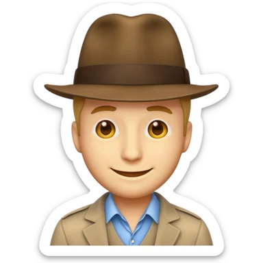 devious smirking emoji tipping his fedora  sticker