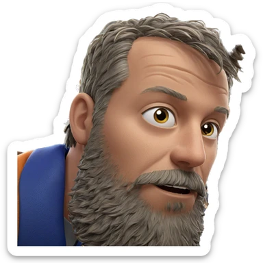 bearded boy looking at viewer sticker