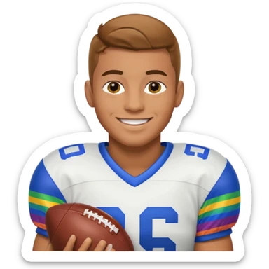 A LGBTQ football player sticker