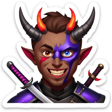 Demon-Horned Warrior sticker