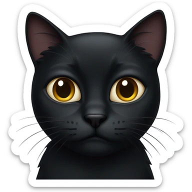black cat looking annoyed sticker