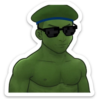 Shirtless man with abs posing sticker
