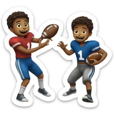 2 boys throwing a football sticker