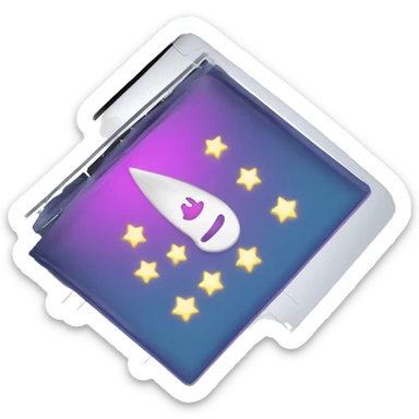 laptop with sparkles on the ride side of the screen sticker