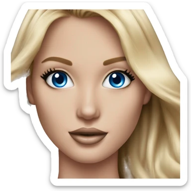 Realistic victoria secret model blonde blue eyes  sticker