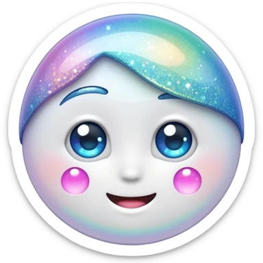 white glory glitter sticker