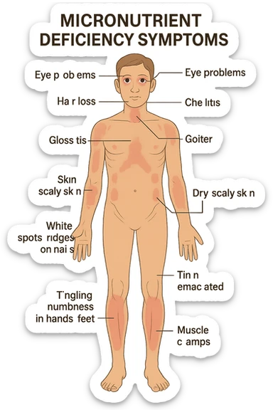 corpo umano in carenza di micronutrienti sticker