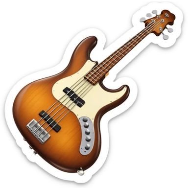 Cinematic Realistic Bass, deep polished wood with rich grain, thick taut strings stretching across its curved body, subtle warm lighting emphasizing its form, glowing with depth and powerful musical resonance. sticker