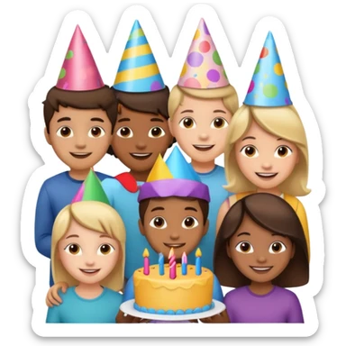 kids celebrating birthday  sticker