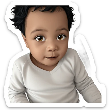 young boy with black hair sticker
