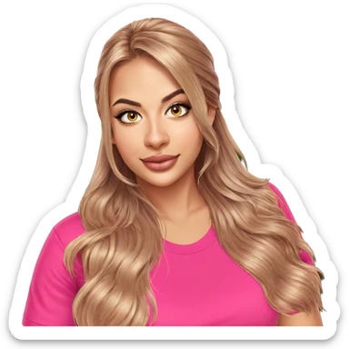 smiling girl in pink shirt sticker