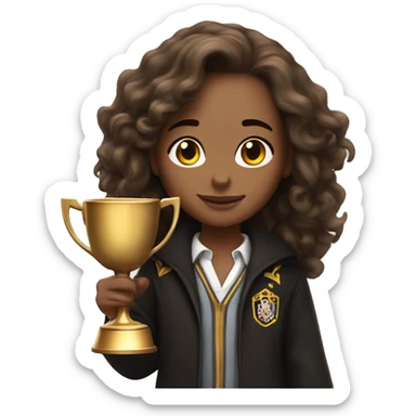 Hermione holds the winner's cup in her hand sticker