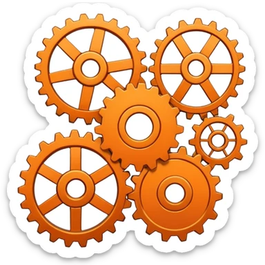 Orange flattened gear sticker