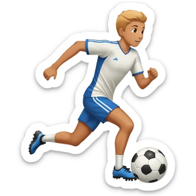 Persona corriendo detrás de un balón de fútbol  sticker