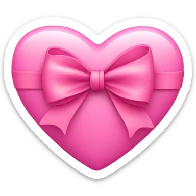 pink heart with bow sticker