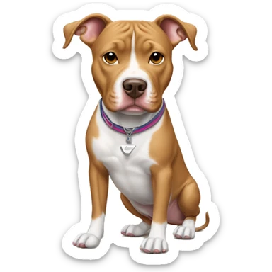 Light brown pit bull dog with Nike shoes  sticker