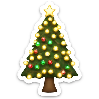 Christmas trer with a lots of lights sticker