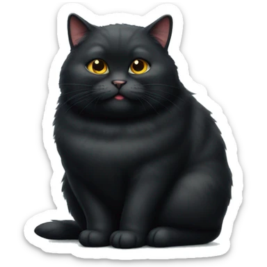 OBESE FAT FLUFFY BLACK CAT WITH A SMALL HEAD sticker