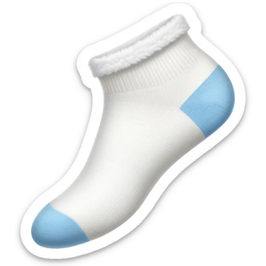 white sock turned inside out showing the insole from underneath sticker