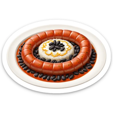 emoji of Rougail saucisse meal. Typical Reunion island meal. Sliced sausage in tomato reduced sauce with thym  sticker