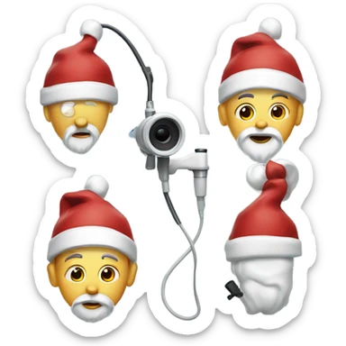 Santa clause with endoscope sticker