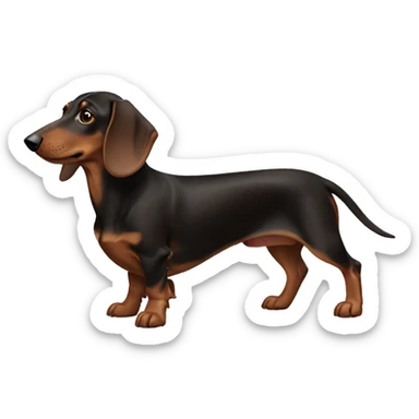 brown dachshund full body side view sticker