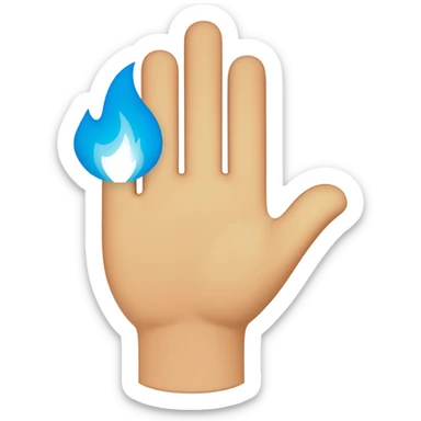 Hand with blue fire emoji sticker